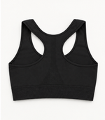 Bralette Sportiva Compressiva con Zip Frontale ad Alto Sostegno - Nero