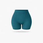 Shorts Vita Alta Verde Petrolio Curvy per Taglie Forti | Leela Lab
