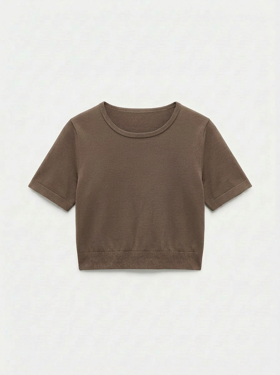 Crop Top Sportivo Chocolate Martini Curvy per Taglie Forti | Leela Lab