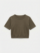 Crop Top Sportivo Military Olive Curvy per Taglie Forti | Leela Lab