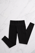 Leggings Sport con Tasca Nero Curvy per Taglie Forti | Leela Lab