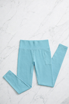 Leggings Sport con Tasca Verde Acqua Curvy per Taglie Forti | Leela Lab