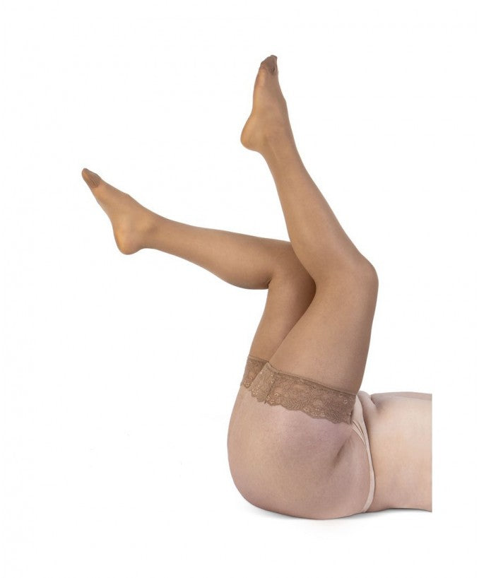 Autoreggente Light con Balza Bassa 30 DEN - Sabbia