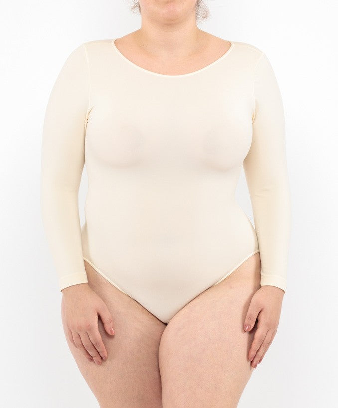 Body manica lunga - Cipria
