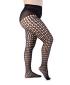  Collant a Rete Geo Nero Curvy per Taglie Forti | Leela Lab