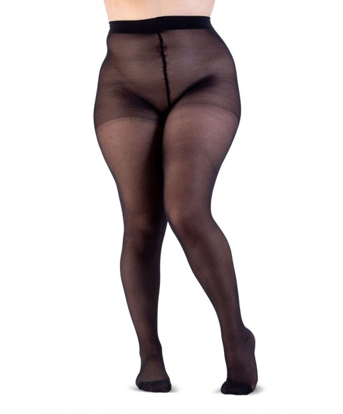 Collant Light 30 Denari Nero Curvy per Taglie Forti Plus Size | Leela Lab