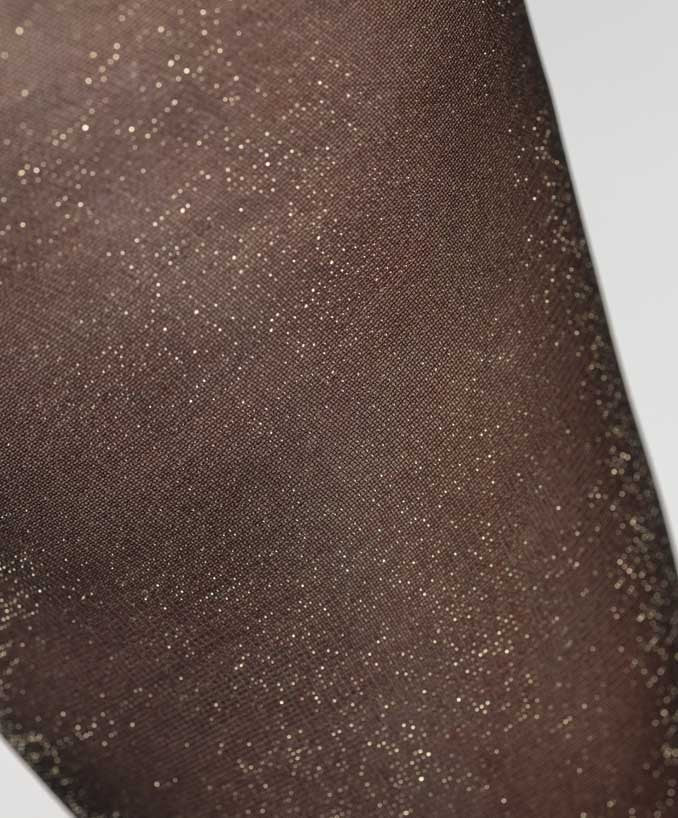 Collant Curvy 30 Den Lurex Oro Indossato Taglie Forti | Leela Lab