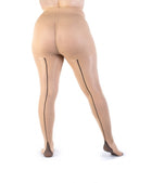 Collant Light con Riga Posteriore 30 Den Nude Curvy per Taglie Forti | Leela Lab