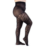 Collant Light Zebrato 30 Den Nero Curvy per Taglie Forti | Leela Lab
