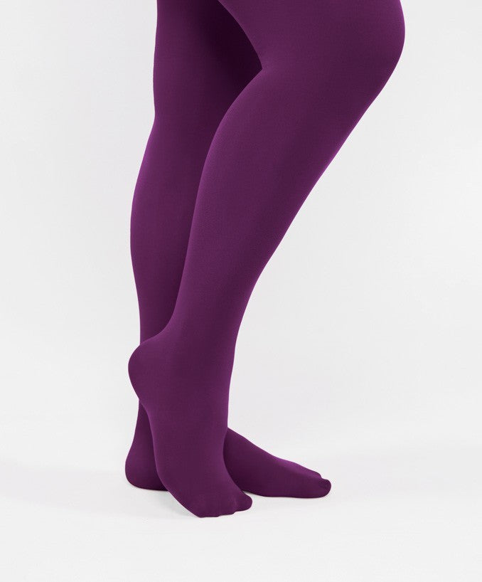 Dettaglio Collant Semimatte 50 Den Viola Curvy per Taglie Forti | Leela Lab