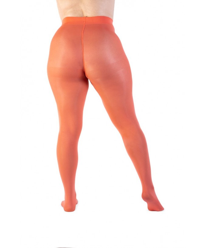 Dettaglio Collant Supermatte 90 Den Curvy Corallo| Leela Lab