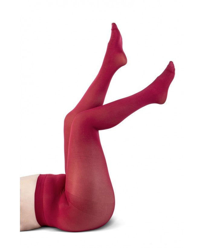 Dettaglio Collant Supermatte 90 Den Curvy Bordeaux| Leela Lab