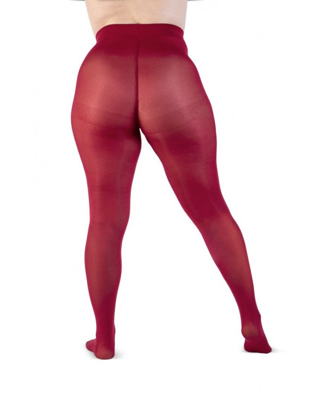 Collant Supermatte 90 Den Curvy Bordeaux Plus Size | Leela Lab
