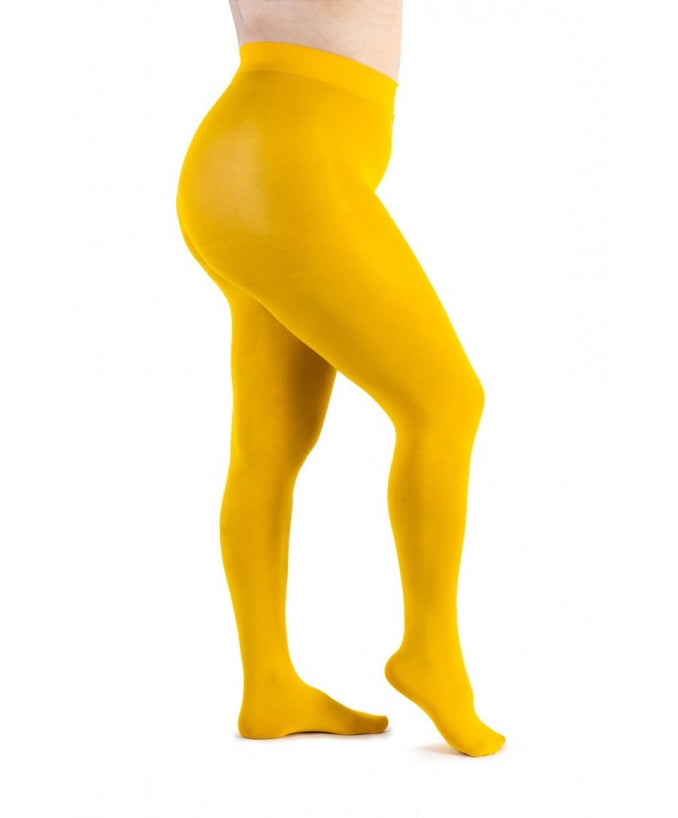 Collant Supermatte 90 Den Senape Curvy per Taglie Forti | Leela Lab