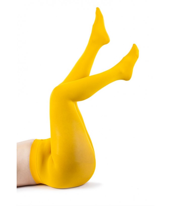 Collant Supermatte 90 Den Senape Curvy per Taglie Forti Plus Size | Leela Lab