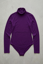 Body Manica Lunga Dolcevita Viola Curvy per Taglie Forti | Leela Lab