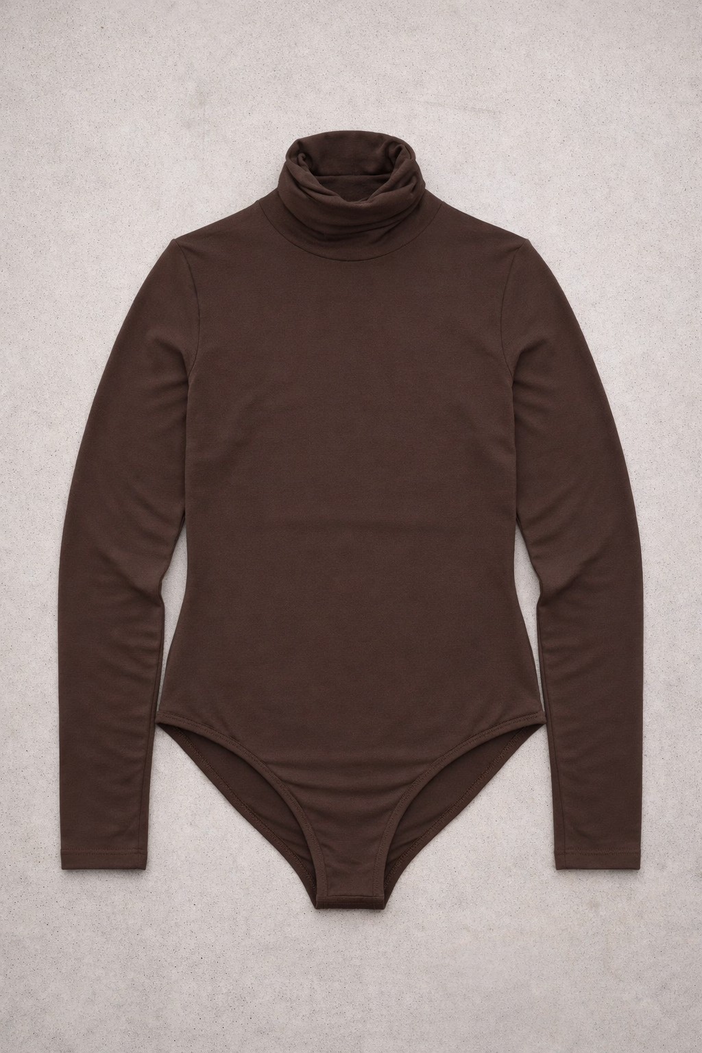 Body Manica Lunga Dolcevita Caffè Curvy per Taglie Forti | Leela Lab