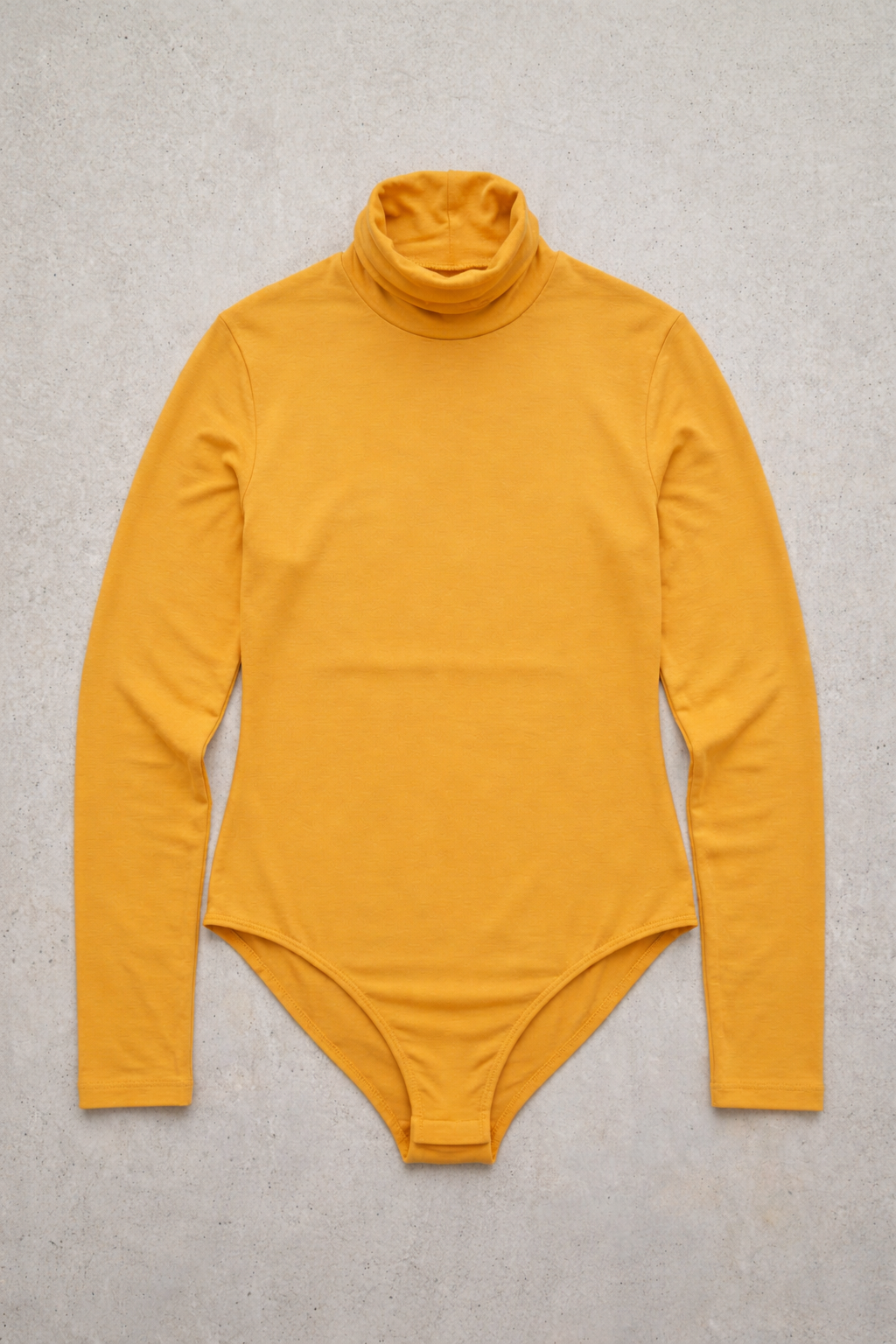 Body Manica Lunga Dolcevita Ocra Curvy per Taglie Forti | Leela Lab