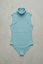 Body Dolcevita Senza Maniche Verde Acqua Curvy per Taglie Forti | Leela Lab