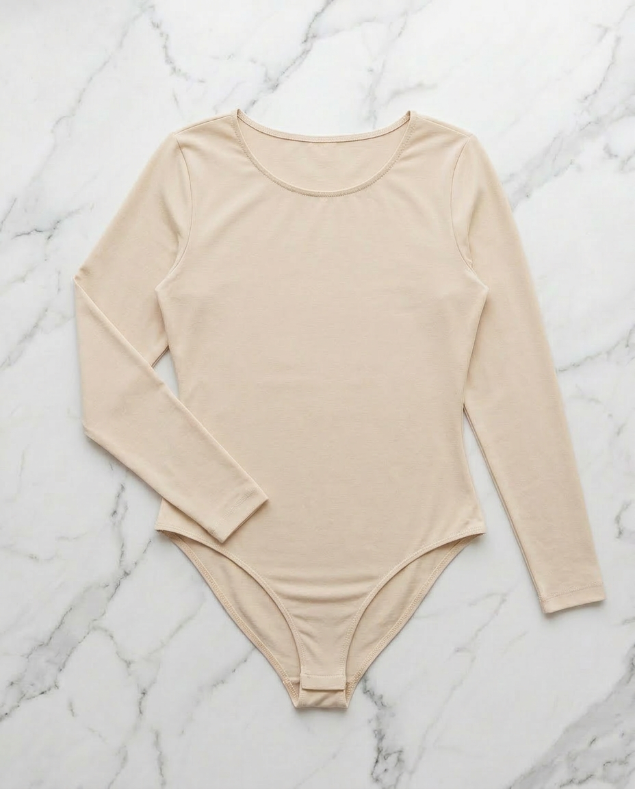 Body manica lunga - Cipria