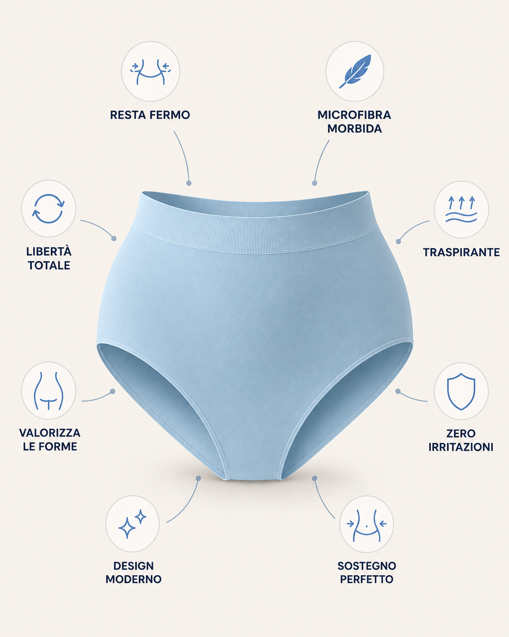 Slip Vita Alta Modellante - Blu Desaturato