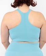 Sport Bralette Verde Acqua Seamless Curvy - Vista dettaglio Taglie Forti | Leela Lab