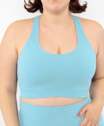 Sport Bralette Verde Acqua Seamless Curvy - Vista frontale Taglie Forti | Leela Lab
