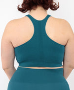 Sport Bralette Verde Petrolio Curvy per Taglie Forti Plus Size Dietro | Leela Lab
